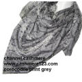 Kaschmir Silk Corocodile Square Grau (Ty0906)